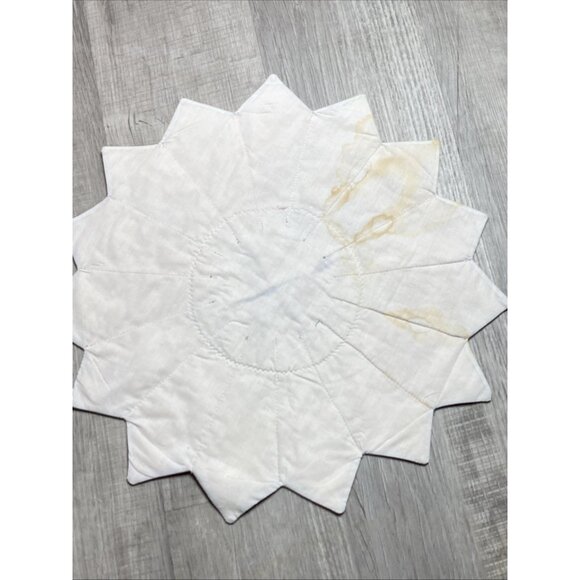 Vtg Handmade Shabby Cottage Pink Roses Green Patchwork Table Topper Placemat - Picture 9 of 9